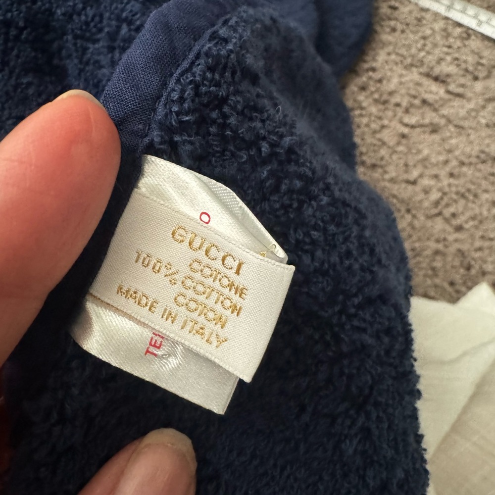 Gucci Kids Navy Hooded Towel Cape - Picture 6 of 8